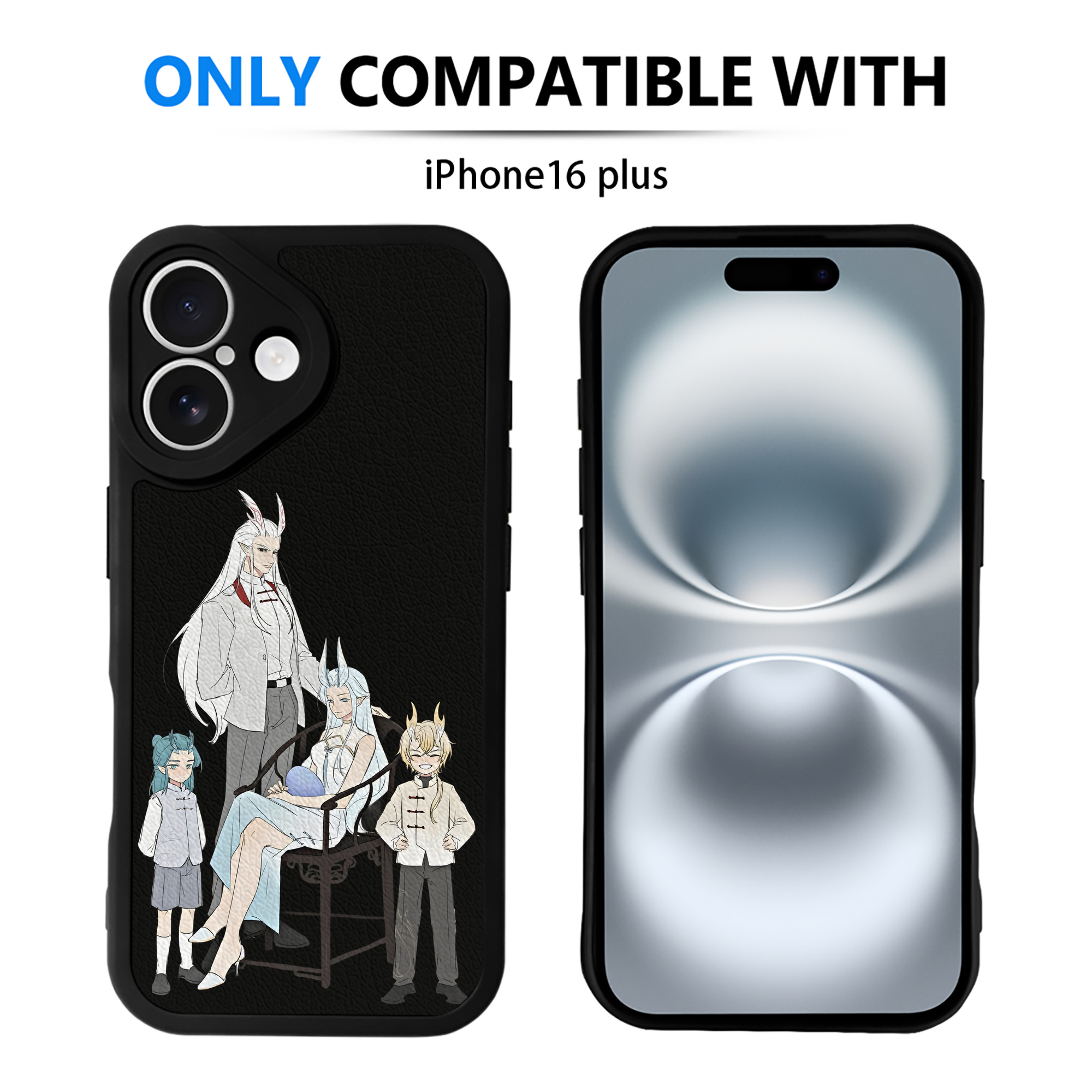 （画像用） Ne Zha 2 ナタ 魔童の大暴れ 【iPhone 16シリーズ対応】シリコンスマホケース（レザー調） 材質：シリコン